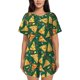 thumbnail image 1 of Balery Pizza Conjunto de Pijama para Mujer con Estampado, Dos Piezas de Manga Corta y Shorts, Ropa de Dormir Suave con Cuello Redondo y Bolsillos-Small, 1 of 6