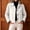 White, variant on Women's Cropped Trench Jacket with Plaid Cuffs Button Front Lapel Collar Windbreaker