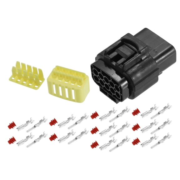 1 Set Connector with 20 Male and Female Terminals Male and Female Auto Waterproof Wire Plug for Car Black