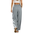 thumbnail image 5 of Axiiglly Women's Casual Cotton Pants, Elastic Waist Stretch Work Pants with Pockets, Solid Color Outdoor Hiking Trousers, S-3XL, 5 of 7