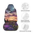 thumbnail image 4 of Wukai Starry Night Purple Irises Full Set Car Seat Covers with Soft Padding Universal Auto Front Seats Protector and Cushion Mat, 4 of 5