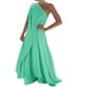 thumbnail image 1 of Vestido largo boho de un solo hombro para mujer - Color liso, fluido - Informal/playa/vacaciones - Mezcla de poliéster y spandex, 1 of 6