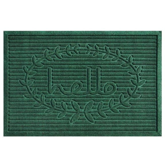 24 x 36 in. Poly Hello Indoor Outdoor Doormat - Dark Green