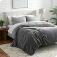 thumbnail image 2 of Manta de Vellón Bare Home Textura de Chevron Microfibra Difusa Suave y Afelpada Tamaño Matrimonial/queen Gris, 2 of 7