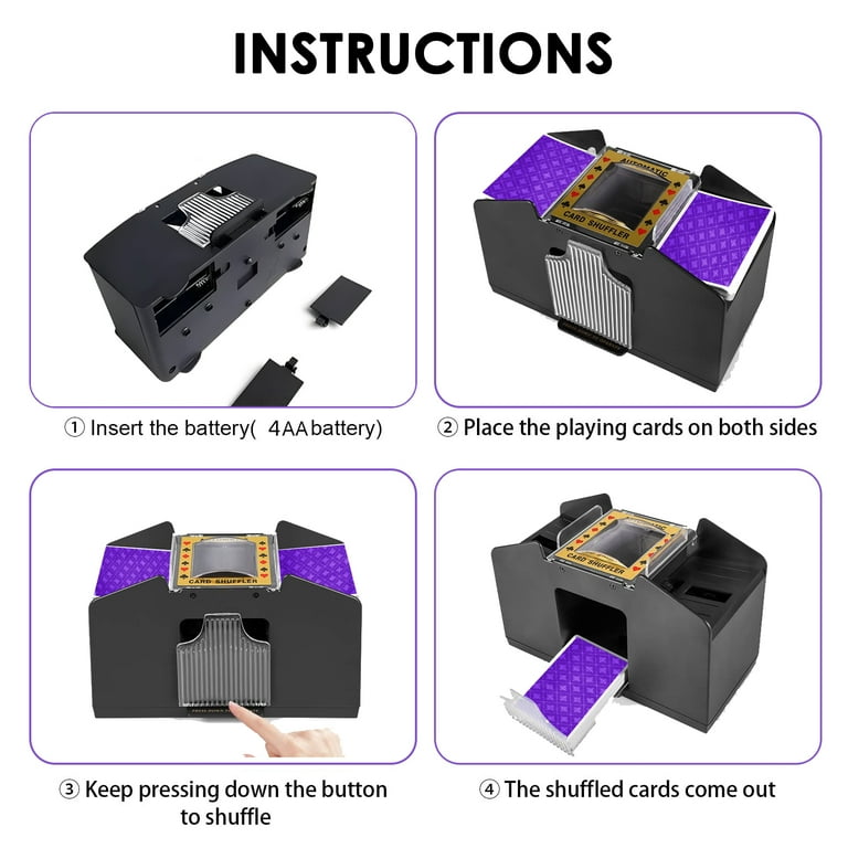 RCRZQ Automatic Card Shuffler 1-2 Deck, Electric Battery-Operated UNO Card Shuffler