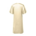 thumbnail image 5 of GHSOHS Robes for Women Nightgown Womens Robes Solid Color Ice Silk Nightdress Summer Short Sleeve Women's Gown Sleepwear Sleepshirt Robe Pajamas Nightgown Homewear Lingerie, 5 of 5