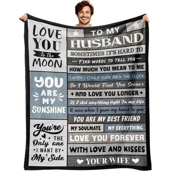 Gifts for Husband Birthday Gifts for Husband Unique Anniversary Romantic Gifts for Husband from Wife Christmas Valentine''s Day Fathers Day Birthday Gifts for Husband to My Man Blanket 50x60