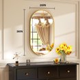 thumbnail image 5 of Lumora 20"x36" Oval Bathroom Wall Mirror Vanity Mirror with Aluminum Alloy Frame, Gold, 5 of 5