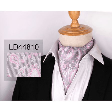 

Rush Men Ascot Cravat Tie Paisley Jacquard Silk Woven Floral Necktie LD44810 S319