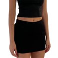 thumbnail image 4 of Women's Spring Solid Color Mid Waist Mini Streetwear A-line Skirt, 4 of 5