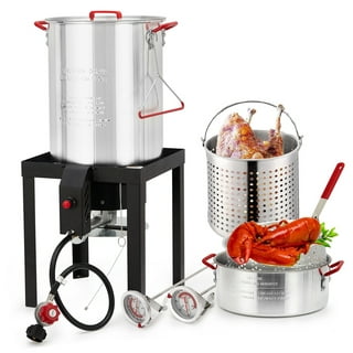 OuterMust 58,000 BTU Fish Fryer, 18 Qt. Outdoor Fryer Pot and 2 Inner  Baskets, Outdoor Deep Fryer Ideal for Frying Fish, Chicken Wings, French  Fries