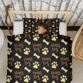 thumbnail image 3 of Happy Dog and Footprints Duvet Cover and Pillowcase Set for Single Bedding, Bedroom Accessories for Kids Teens, 3 of 5
