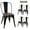 Black, variant on Topbuy Set of 4 Style Metal Dining Side Chair Wood Seat Stackable Bistro Cafe New