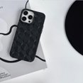 thumbnail image 4 of Compatible with iPhone 14 Pro Max Cute Case 3D Honeycomb Pattern Matte Frosted Soft TPU Thin Lightweight Unique Shockproof Protection Cover for Women Girls Black, 4 of 10