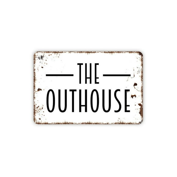 The Outhouse Sign Funny Bathroom Metal Wall Art Size: 8 x 12 Inch