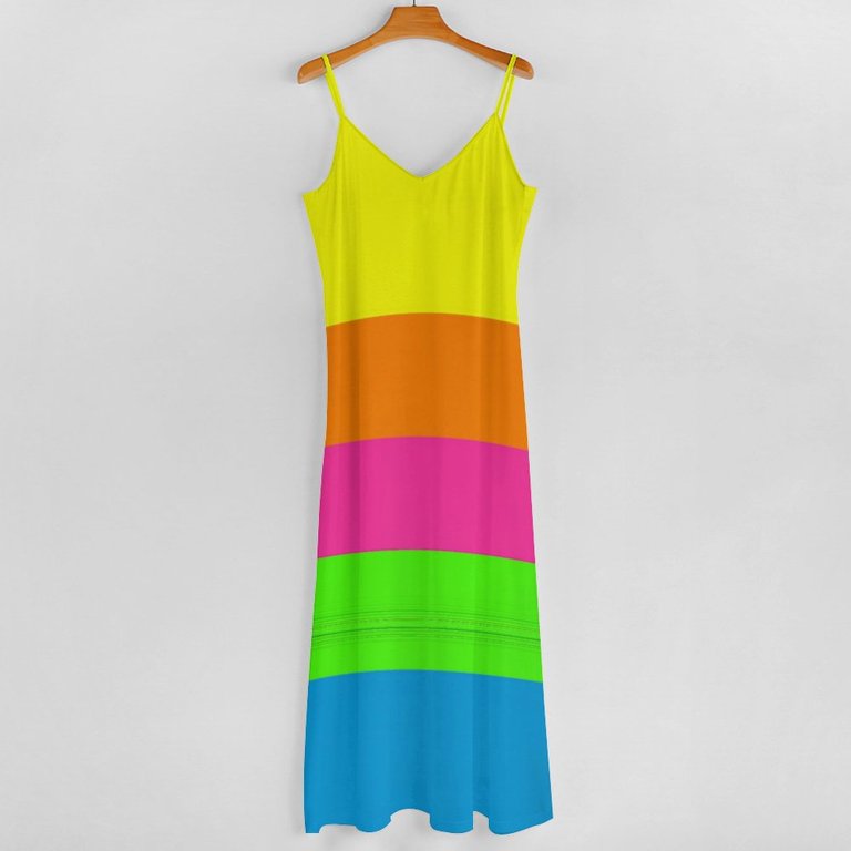 neon striped dress Girls Neon Stripes Tiered Dress