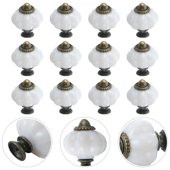 MLINS  24 Pcs Cabinet Knob Pull Handle Drawer Funky Vintage Handles White
