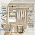 thumbnail image 2 of Homieasy Wall Cabinet with Hanging Rods, 60'' Wide Laundry Wall Cabinet with 2 Drawers, Open Rack & Adjustable Inner Shelf, Storage Cabinet Wall Mounted, White, 2 of 7
