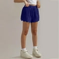 thumbnail image 5 of QQAMB Girls' Cotton Linen Shorts Elastic Waisted Drawstring Lace Solid Color Summer Loose Comfy Shorts with Pocket,13 Years, 5 of 8
