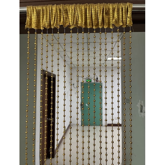 ZiDeTang 100cm x 195cm Sparking Plating Plastic Diamond Dcor Beaded Door Curtain String Doorway Room Divider Window Tassel Blind Screen Panel (Gold)