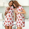 thumbnail image 4 of Naloa Crayfish And Hearts Print Women Nightgowns,Womens Loungewear,Short Sleeve Sleepwear,Comfy Ladies Nightdress, 4 of 6