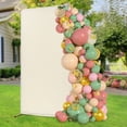 thumbnail image 3 of ToppiJoy Rectangle Backdrop Stand with Cover, Metal Arch Backdrop Stand Balloon Arch Set for Wedding Birthday Party 3.28*1.64*6.56ft(Gold, Beige), 3 of 15