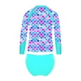 thumbnail image 2 of TiaoBug Kids Girls Swimsuit 2 Piece Set Printed Rash Guard Long Sleeve Shirt with Swim Bottoms Colorful 8, 2 of 5