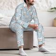 thumbnail image 7 of Salouo Dog Print Button-Front Long Sleeve Pajama Set for Men, Soft 2Pjs Men's Long Sleeve Sleepwear-XX-Large, 7 of 7