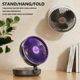 thumbnail image 3 of RKSTN Wall Mounted Small Fan USB Foldable Wall Mounted Small Fan Dormitory Desktop Home Portable Fan Night Light Foldable Large Wind Circulation, 3 of 8
