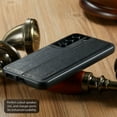 thumbnail image 4 of MOHEYO Slim Vegan Leather Cover Thin Luxury Classic Case for Samsung Galaxy S22 5G - Black, 4 of 6