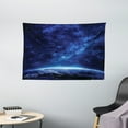 thumbnail image 1 of Space Tapestry, Earth at Night from Deep Atmosphere Vibrant Milky Way Lights Starfield Ecliptic Scene, Wall Hanging for Bedroom Living Room Dorm Decor, 60W X 40L Inches, Dark Blue, by Ambesonne, 1 of 2