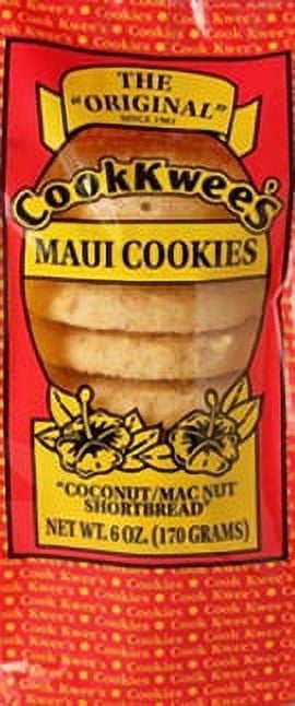 Cookkwee's Coconut Mac Nut Shortbread Maui Cookies, 6 Oz.