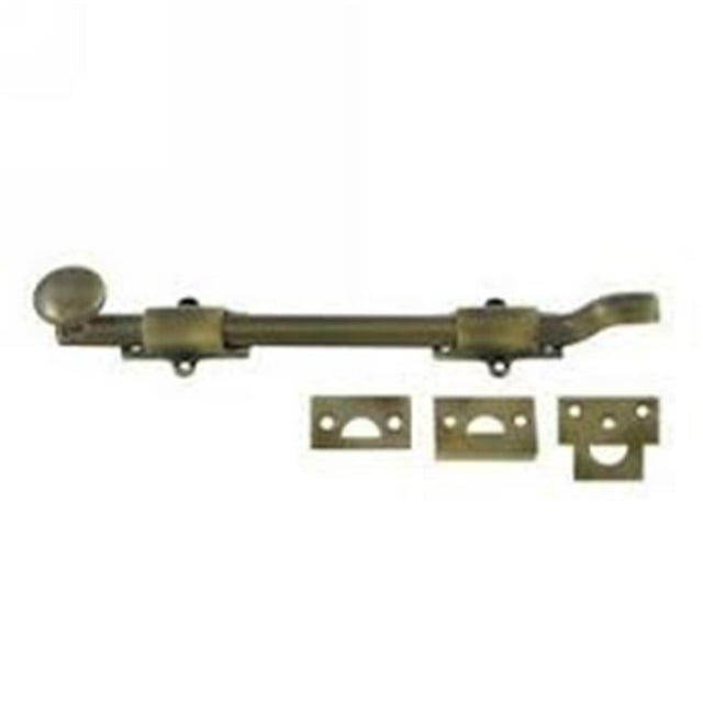 Deltana FPG1019 10 in. HD Solid Brass Surface Bolt with Offset