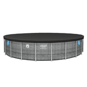 Coleman Power Steel 22’x52” Metal Frame Above Ground Pool w/ Pump, Ladder, Cover, Gray