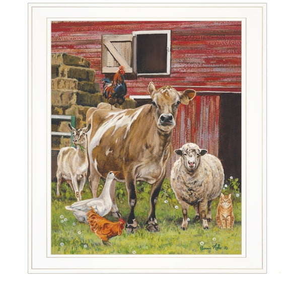 Barnyardigans by Bonnie Mohr Printed Framed Wall Art Wood Multi-Color