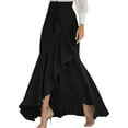 thumbnail image 4 of Aayomet Dresses For Women Waistband Lace Wrapped Fishtail Skirt High Waist Irregular Half Length Skirt,Black M, 4 of 5