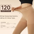 thumbnail image 2 of MANZI Women's 2 Pairs Super Opaque Tights for Women 120 Denier Control Top Pantyhose, 2 of 8
