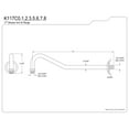 thumbnail image 2 of Kingston Brass K117C6 Restoration 17-Inch Rain Drop Shower Arm with Round Flange in Polished Nickel, 2 of 4