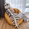 thumbnail image 6 of Guvpev 3D Plush Dinosaur Skeleton Costume, Realistic Spinosaurus Fossil Jumpsuit with Padded Spine and Skull Mask, Spooky Halloween Dress-Up & Role Play Outfit for All Age Groups, 6 of 9