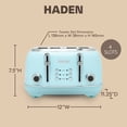 thumbnail image 4 of Haden Heritage 4 Slice Wide Slot Stainless Steel Toaster, Turquoise, 4 of 9