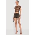 thumbnail image 2 of Women's VIP Denim Grommet Strap Detail Cargo Shorts, 2 of 4