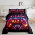 thumbnail image 2 of Erosebridal Neon Red Gamepad Bedding Twin Comforter Set, Geometric Circuit Board Down Comforter, Reversible 2-Piece, 2 of 8