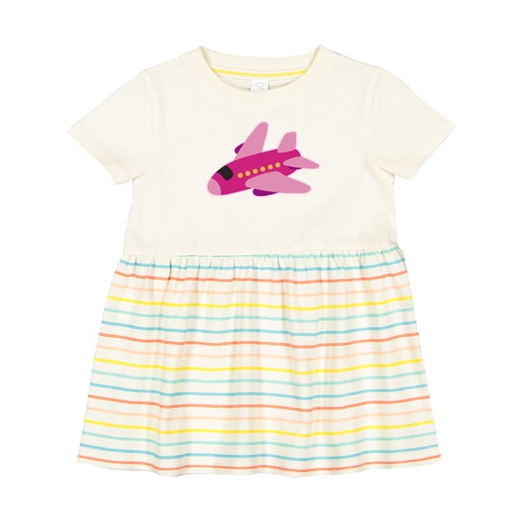 Inktastic Girls Pink Airplane Pilot Girls Baby Dress