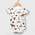 thumbnail image 2 of Western Cowboy Baby Bodysuit Boy Girl Outfit Gifts Cowboy Boots Hat Horse Cactus Newborn Infant Onesie Bodysuit, 2 of 7