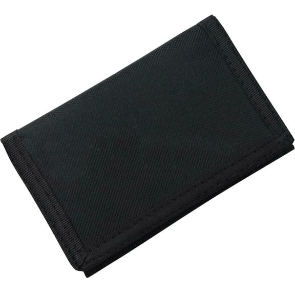 Double Folding Wallet, Nylon Outdoor Sports Wallets for Men, Lovely Wallet with Zipper for Women, Front Pocket Wallet with Magic Sticker- Black, 1 Pcs, 4.7x3.1x0.4"
