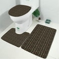 thumbnail image 2 of Dark Brown Bigfoot and Tree Pattern Bathroom Rugs Sets 3 Piece,Toilet Cover Set,Absorbent Non Slip Bathroom Mats Sets with U-Shaped Contour Rug Toilet Rug Set, 2 of 5