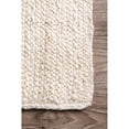 thumbnail image 2 of Durries India Art - Hand-Knitted Chunky Hemp Indoor Area Rug, Ivory/Off White, Runner, 2 of 5