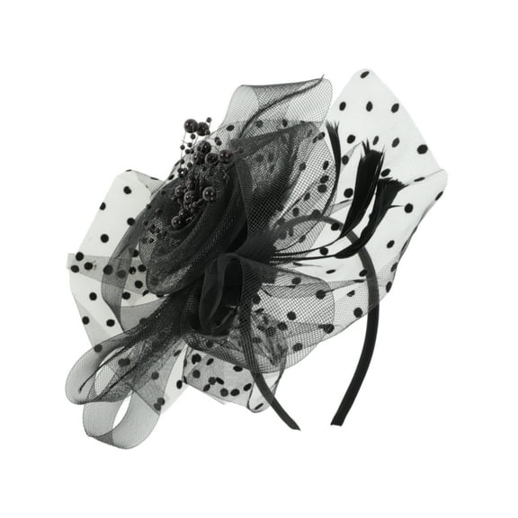 Unique Bargains 1 Set Headband Feathers Hair Accessories for Women Black