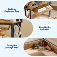 thumbnail image 5 of Greenstell Corner Office Gaming Desk 44.5 Inches L-Shaped Computer Desk with Charging Hub & Ergonomic Stand for Small Spaces,Rustic Brown, 5 of 6