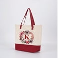 thumbnail image 2 of HIFA Initial Tote Bag for Women, Personalized Canvas Tote Bag - Two-Tone, Zipper Closure, Inner Pocket, Organic Cotton, Sturdy - Multipurpose Shoulder Bag Suitable for Shopping, Grocery, Beach, Travel, 2 of 5